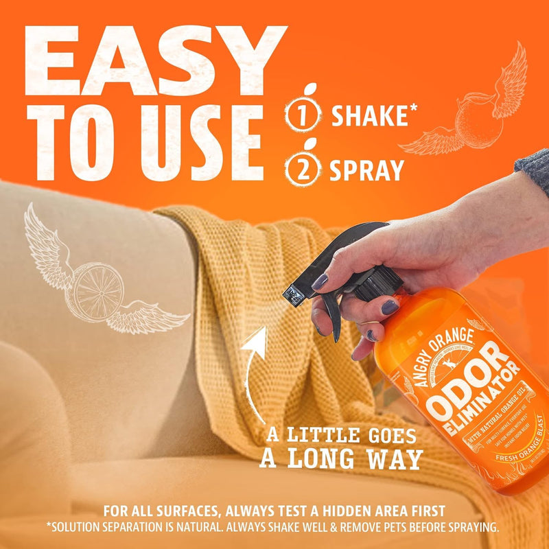 ANGRY ORANGE Pet Odor Eliminator, 24oz Citrus Cleaner with Natural Orange Oil for Pet Urine and Carpet Stains - Mingle & Moa