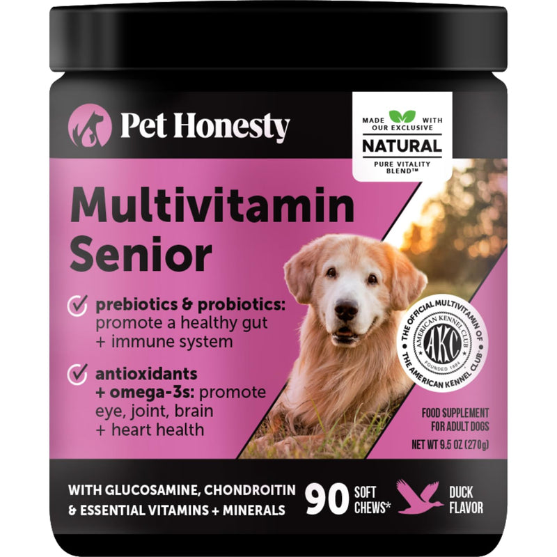 Senior Dog Multivitamin with Glucosamine & Omega (Duck, 90 ct) - Mingle & Moa