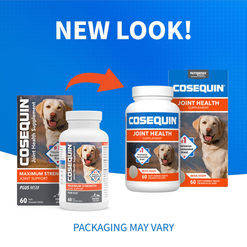 Nutramax Cosequin Max Strength – Joint Supplement for Dogs with Glucosamine, Chondroitin & MSM, 60 Chewable Tablets. - Mingle & Moa