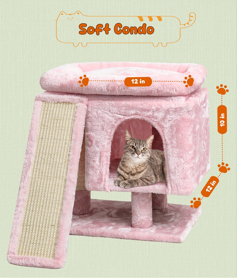 SYANDLVY Pink Cat Tree with Perch - Mingle & Moa