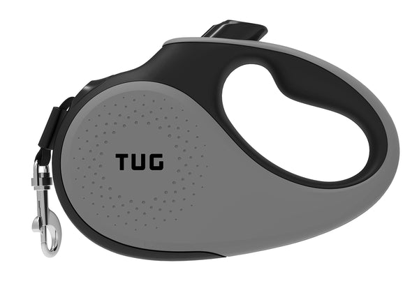 TUG 16ft Retractable Dog Leash with Anti-Slip Handle – Medium, Grey - Mingle & Moa