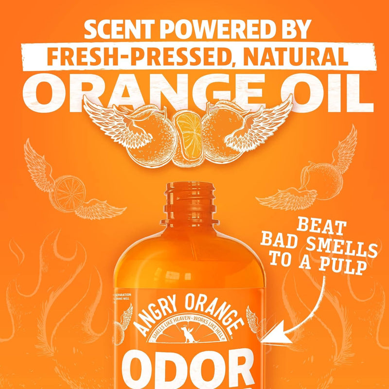 ANGRY ORANGE Pet Odor Eliminator, 24oz Citrus Cleaner with Natural Orange Oil for Pet Urine and Carpet Stains - Mingle & Moa