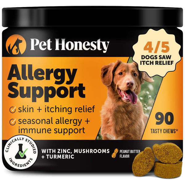 Dog Allergy Itch Relief Supplement with Probiotics (Peanut Butter, 90 ct) - Mingle & Moa