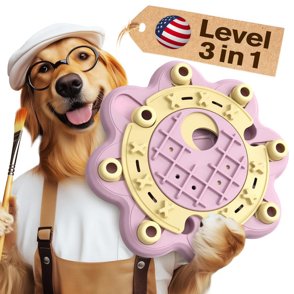 KADTC 3-in-1 Interactive Dog Puzzle Toy for Mental Stimulation and Slow Feeding. - Mingle & Moa