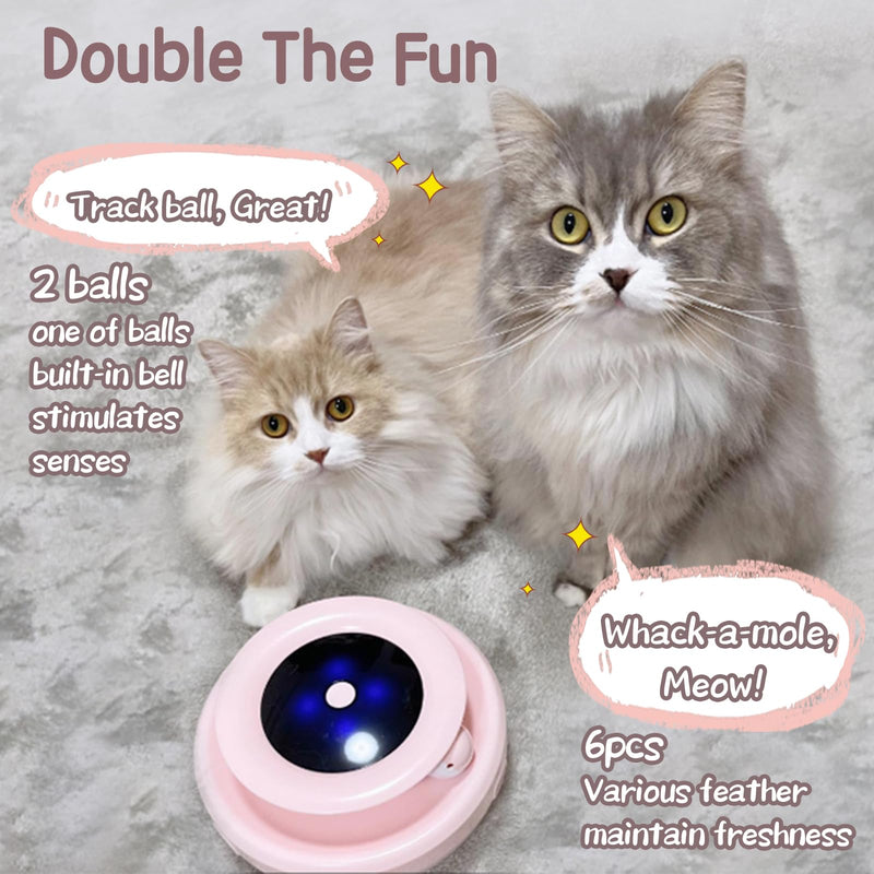 Interactive Cat Ball & Feather Toy by ORSDA - Mingle & Moa