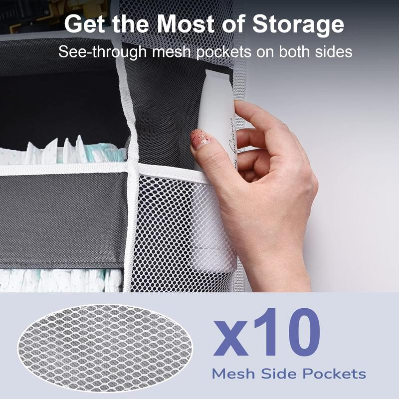 5-Tier Heavy-Duty Hanging Organizer-10 Large Pockets 44Lb Anti-Tilt-Bedroom Bathroom Dorm Storage-Black Friday Deal Christmas Gift-Home Storage Accessories