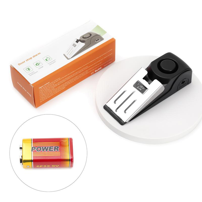 Home Security Door Stopper Alarm - Easy to Install No Tools Needed, 3 Sensitivity Modes, 120DB Loud Anti-Theft Alarm, Stainless Steel Pressure-Resistant, Instant Alarm When Pushed-Yy