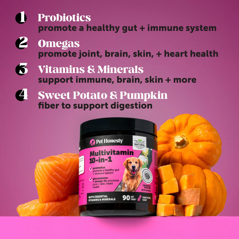 Dog Multivitamin Max Strength 15-in-1 with Fish Oil & Probiotics - Mingle & Moa