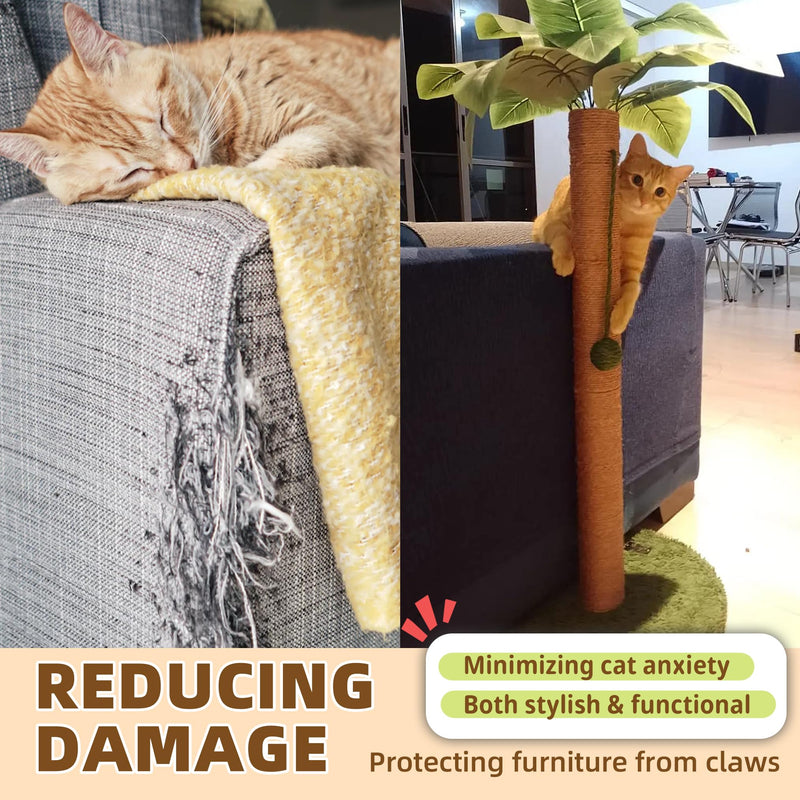 Meowoou 33-inch Green Palm Decor Cat Scratching Post - Mingle & Moa