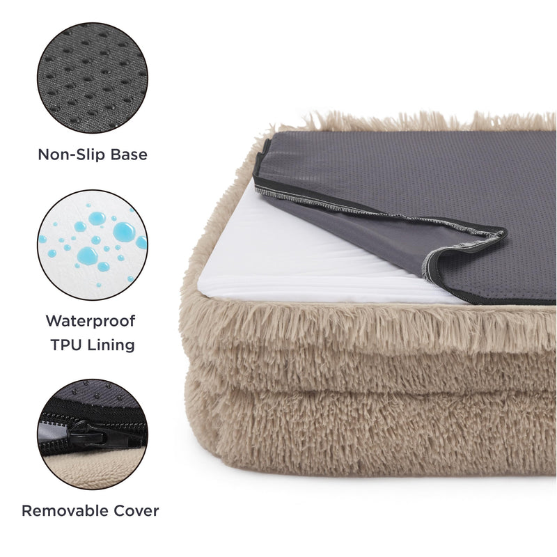 Bedsure Orthopedic Dog Bed – Large, Calming, Waterproof (Taupe) - Mingle & Moa