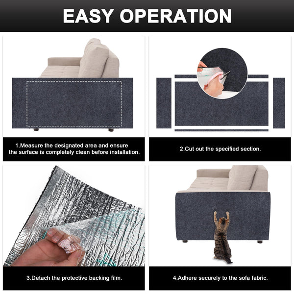 Ahomdoo Cat Scratch Pad – 2-Pack Self-Adhesive Furniture & Carpet Protector, Grey - Mingle & Moa