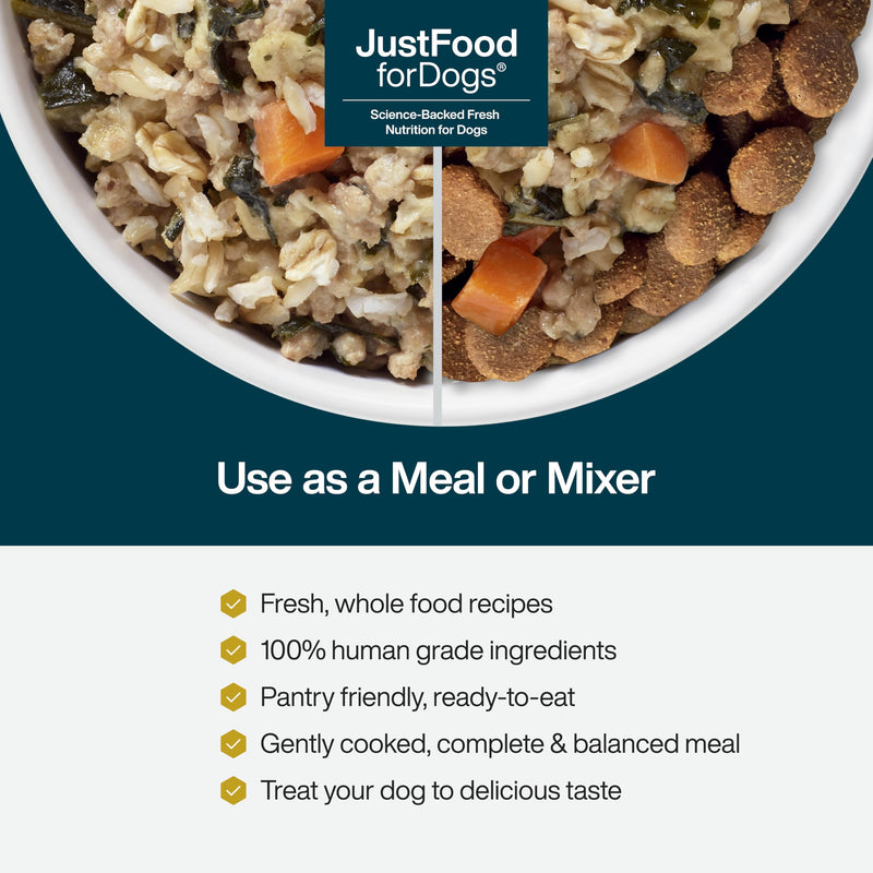 JustFoodForDogs Just Fresh Home-Cooked Pork Dog Food, 12 oz - 7 Pack - Mingle & Moa