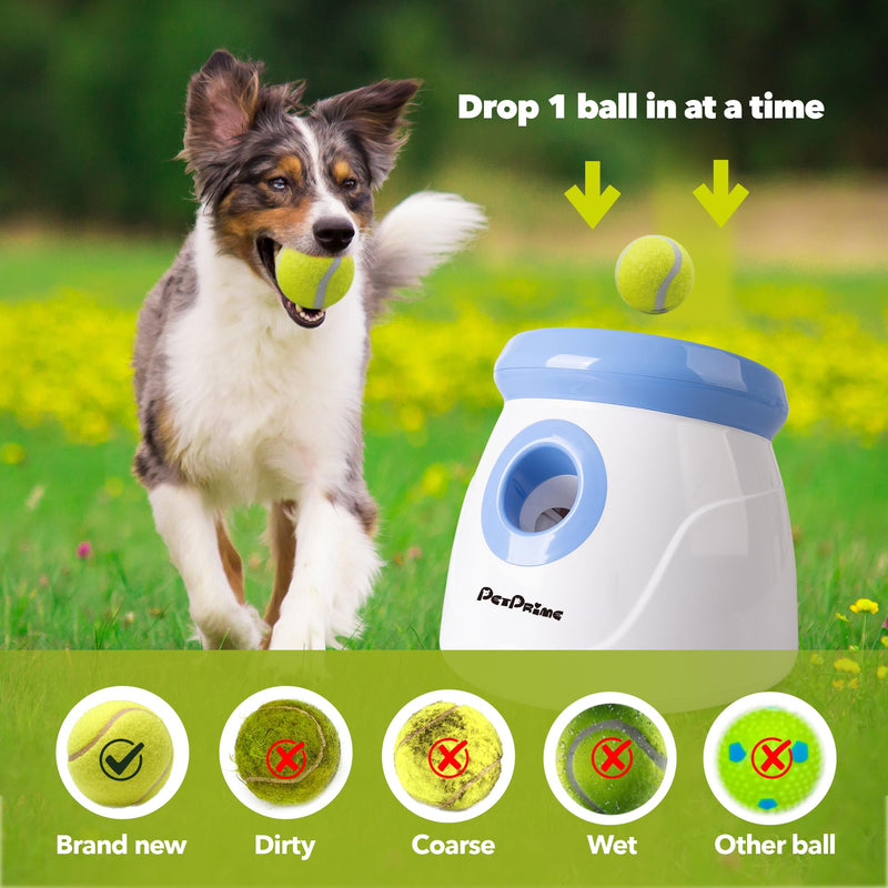Pet Prime Automatic Dog Ball Launcher – Fetch Machine for Small/Medium Dogs with 3 Balls - Mingle & Moa