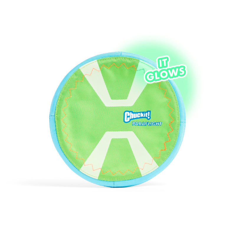 Chuckit! Max Glow Paraflight – Glow-in-the-Dark Floating Disc for Medium & Large Dogs (Large, 9.75") - Mingle & Moa