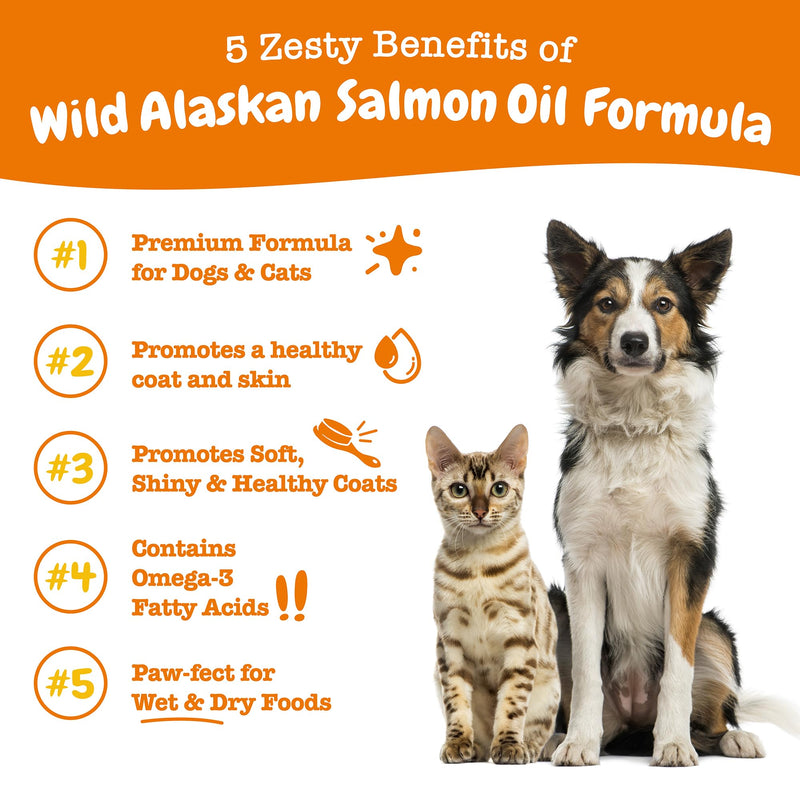 Zesty Paws Omega-3 Blend with Pollock & Salmon Oil, 8.5oz – Skin & Coat Support for Dogs and Cats. - Mingle & Moa
