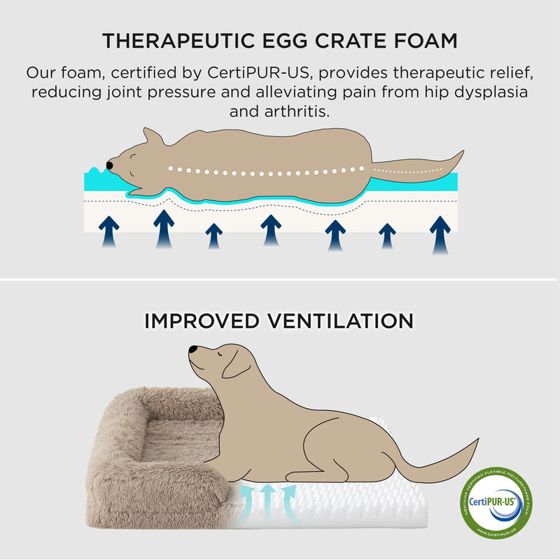 Bedsure Orthopedic Dog Bed – Large, Calming, Waterproof (Taupe) - Mingle & Moa