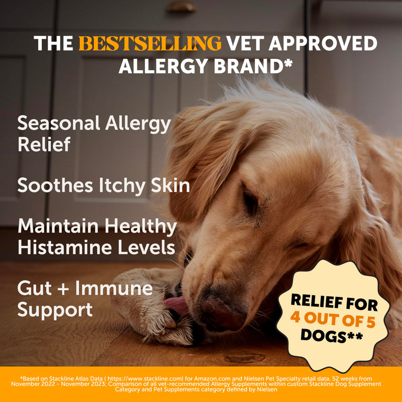 Dog Allergy & Itch Relief Supplement with Probiotics (Salmon, 90 ct) - Mingle & Moa