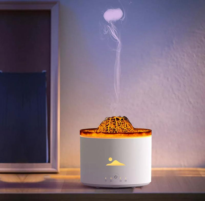 Volcano Fire Flame Air Humidifier Aroma Diffuser Essential Oil Diffuser Jellyfish Mist for Home Fragrance Cool Mist Humidifier