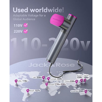 Jack ＆ Rose Garment Steamer for Clothes,Hanrdheld Steamer & Iron 2 in 1,15S Fast Heat Up,Large Panel,100-240V Wide Voltage,Suitable for Global Travel Clothes Iron,Christmas Gifts