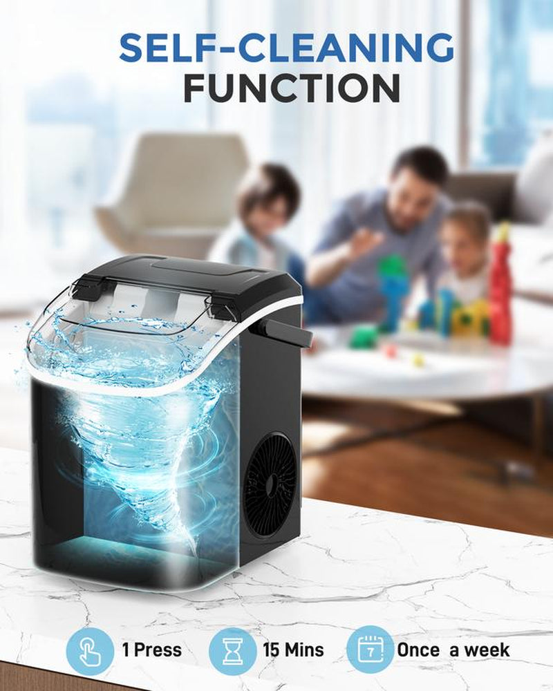 Ecozy Countertop Sonic Nugget Ice Maker Chewable Ice Cubes 33 Lbs Daily Output Self-Cleaning Stainless Steel for Party Kitchen Bar Black Friday Deal