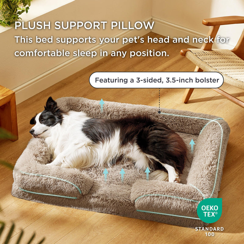 Bedsure Orthopedic Dog Bed – Large, Calming, Waterproof (Taupe) - Mingle & Moa