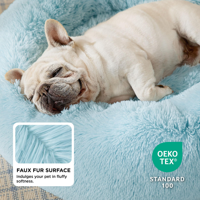 Bedsure Calming Donut Pet Bed - 30-inch Aqua Blue - Mingle & Moa