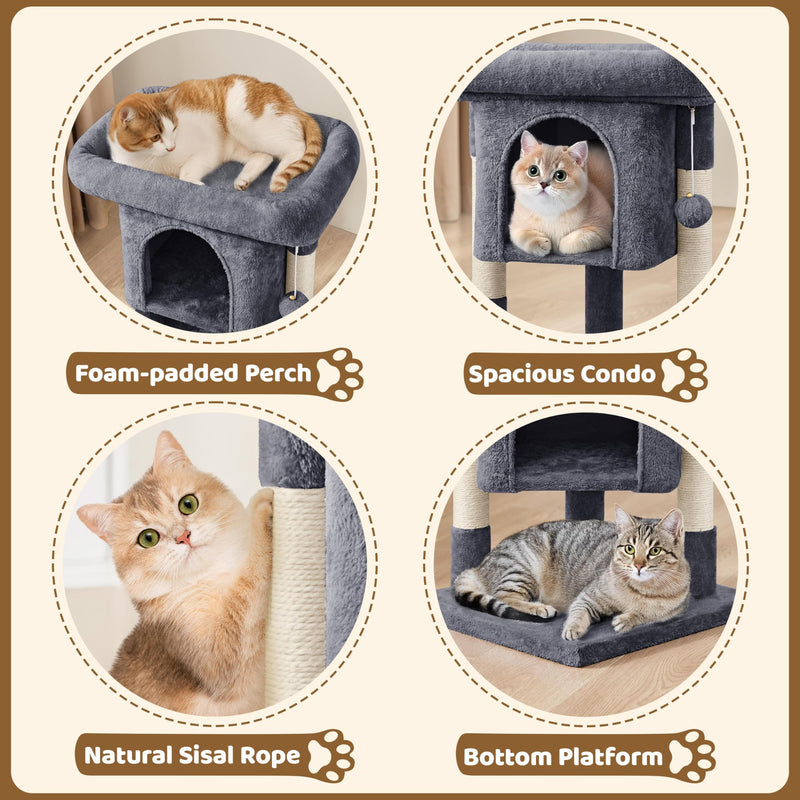 Yaheetech 23.5in Cat Tree Tower - Dark Gray - Mingle & Moa