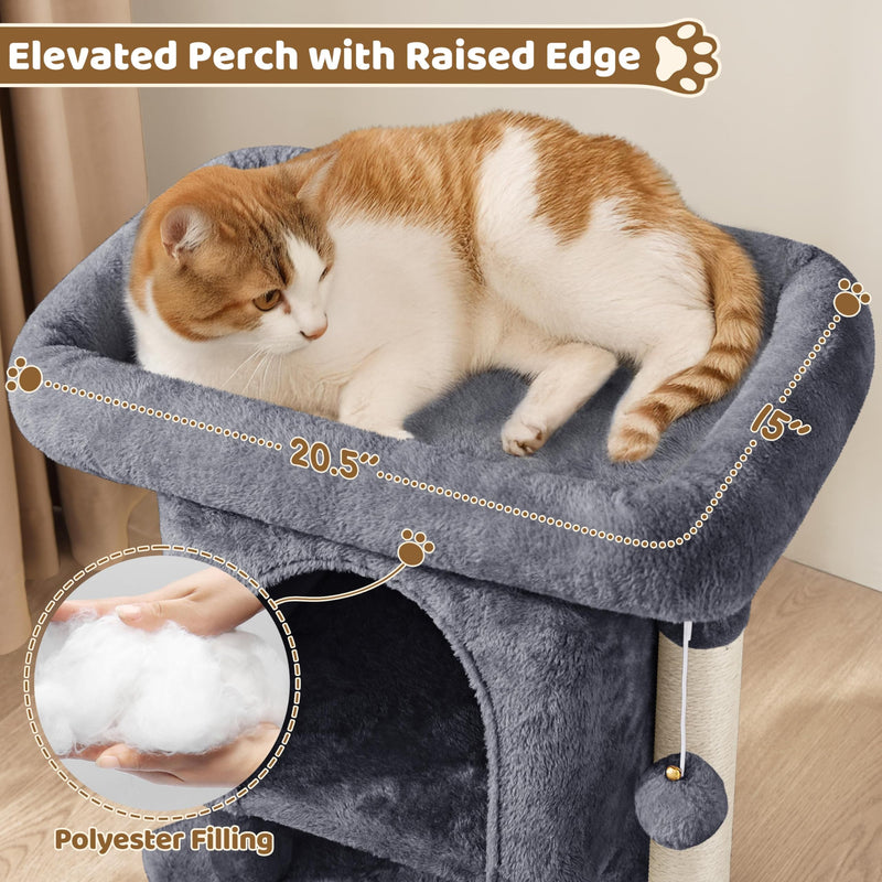 Yaheetech 23.5in Cat Tree Tower - Dark Gray - Mingle & Moa