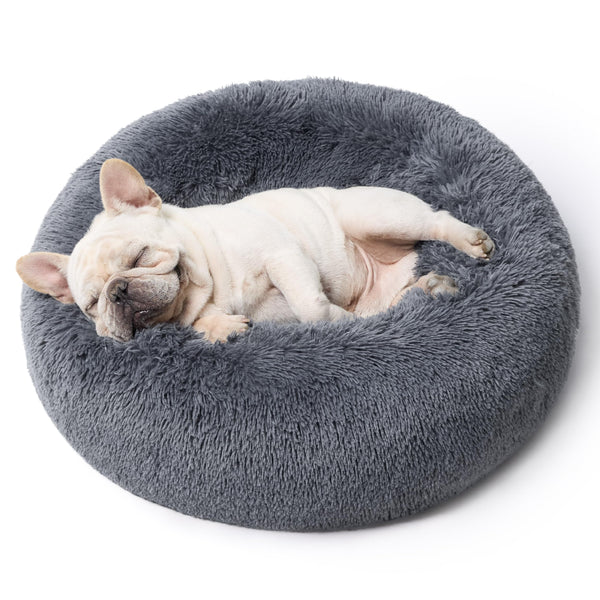 Bedsure Calming Donut Pet Bed - 30-inch Dark Grey - Mingle & Moa