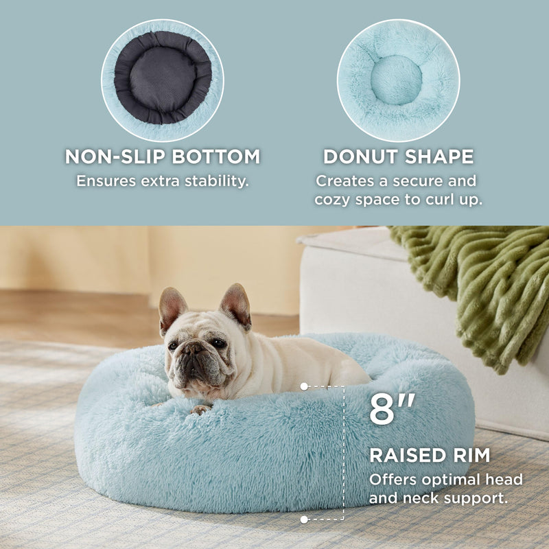 Bedsure Calming Donut Pet Bed - 30-inch Aqua Blue - Mingle & Moa