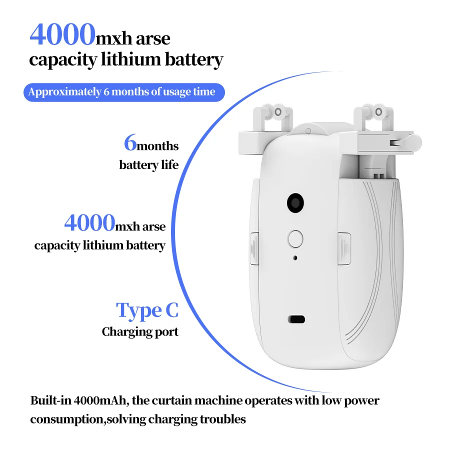 Mingle Moa - Smart Curtains Robot T/U-Rail Tracks Automatic Curtain Opener Remote Control Curtain Motor