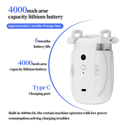 Mingle Moa - Smart Curtains Robot T/U-Rail Tracks Automatic Curtain Opener Remote Control Curtain Motor