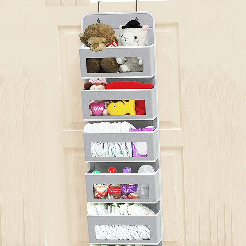 Mingle Moa - Over the Door Organizer Storage 5 Shelf Hanging Door Organizer with 5 Large Capacity Pockets for Bedroom Bathroom home organizer