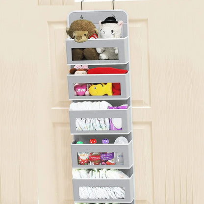 Mingle Moa - Over the Door Organizer Storage 5 Shelf Hanging Door Organizer with 5 Large Capacity Pockets for Bedroom Bathroom home organizer