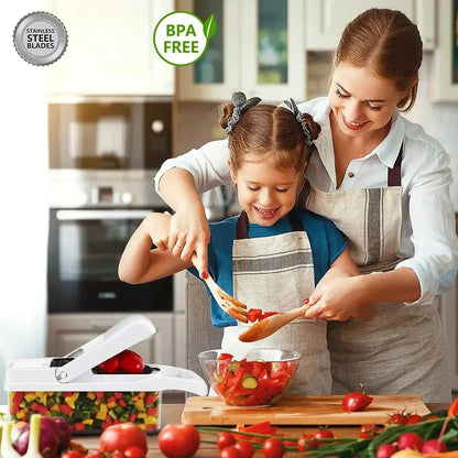 Mingle Moa - 12 in 1 Multifunctional Vegetable Cutter Food Chopper Potato Slicer Carrot Grater Onion Shredder Salad Cutter Kitchen Gadgets - Mingle & Moa