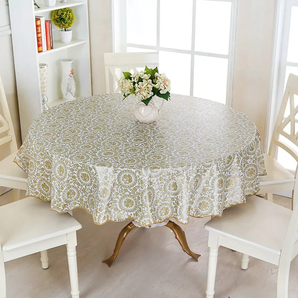 Mingle Moa - Waterproof Tablecloth Heat-Resistant Round Retro Table Cloth Wedding Kitchen Dining Desk Moroccan Table Coat Cover 150/180cm