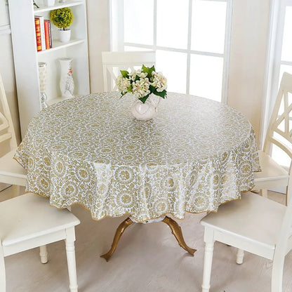 Mingle Moa - Waterproof Tablecloth Heat-Resistant Round Retro Table Cloth Wedding Kitchen Dining Desk Moroccan Table Coat Cover 150/180cm