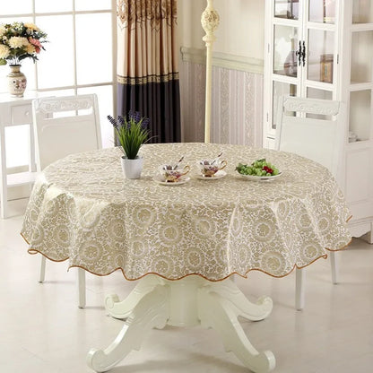 Mingle Moa - Waterproof Tablecloth Heat-Resistant Round Retro Table Cloth Wedding Kitchen Dining Desk Moroccan Table Coat Cover 150/180cm