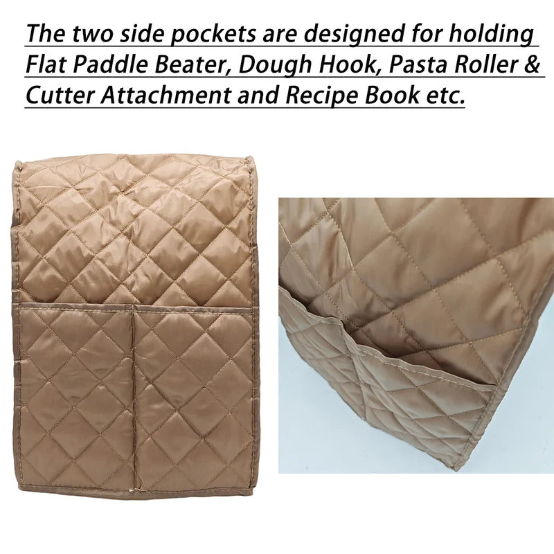 Mingle Moa - Standing Blender Dust Cover, Multi-Color Quilted Diamond Pattern with Side Pocket, Polyester Appliance Protector