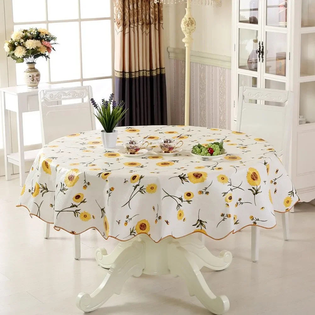 Mingle Moa - Waterproof Tablecloth Heat-Resistant Round Retro Table Cloth Wedding Kitchen Dining Desk Moroccan Table Coat Cover 150/180cm
