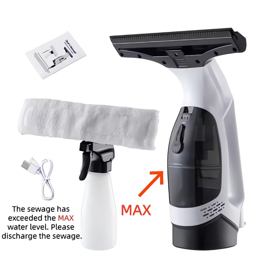 Mingle Moa - Multifunctional Electric Cordless Window Cleaner Machine White Cordless Rechargeable Automatic Portable Glass Cleaner Tools - Mingle & Moa