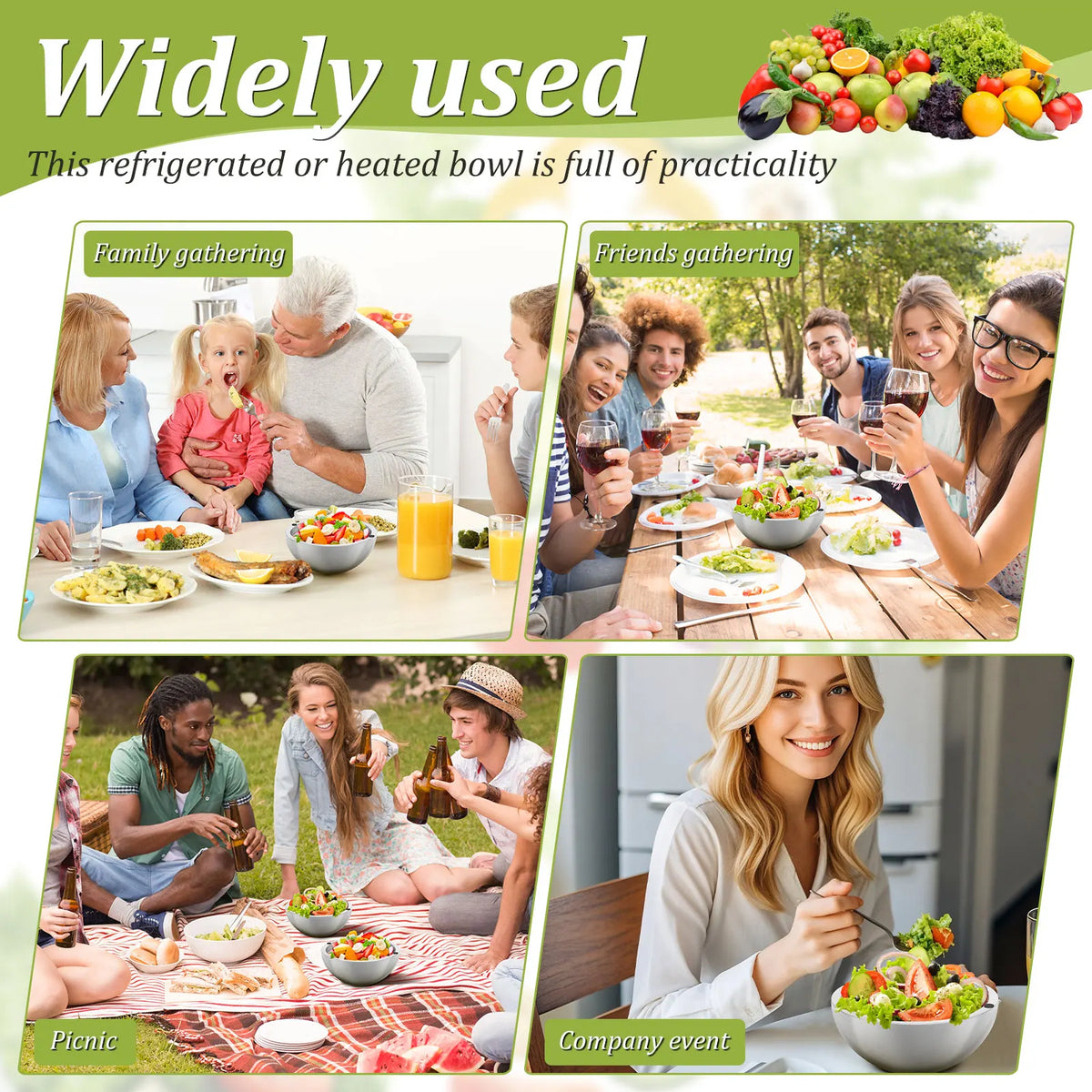 Mingle Moa Stainless Steel Dip Chiller Bowl Serving Bowls with Double Walled Ice Cavity Insulated Etch Resistant Robust Long Service Life