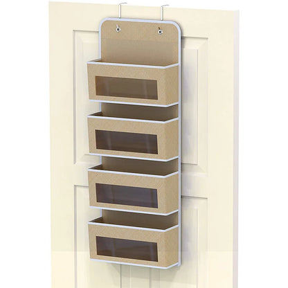 Mingle Moa - Over the Door Organizer Storage 5 Shelf Hanging Door Organizer with 5 Large Capacity Pockets for Bedroom Bathroom home organizer