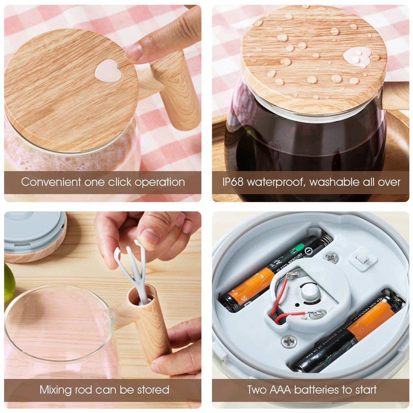 Mingle Moia - 400ML Self Stirring Mug 7000RPM Electric High Speed Mixing Mug With Waterproof Automatic Mix Cup for Coffee Milk Protein Powder - Mingle & Moa