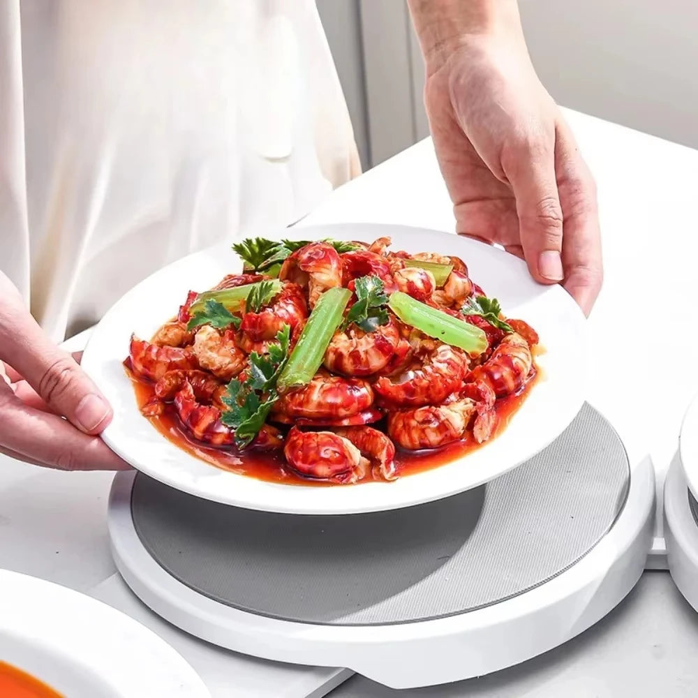 Mingle Moa - Kitchen Dining Table Turntable Kitchen Countertop Turntable 360 Degree Rotation Versatile Heat Resistant for Rectangular Table