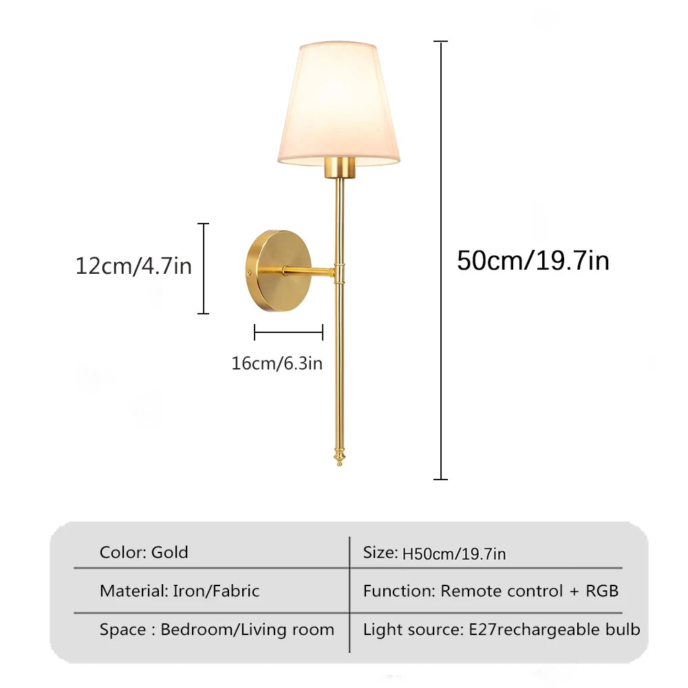 Mingle Moa - Wireless Battery Powered Wall Lamp 2000mAh RGB Rechargeable Bulb For Living Room Bedroom Hallway Restroom Mirror Front Lights