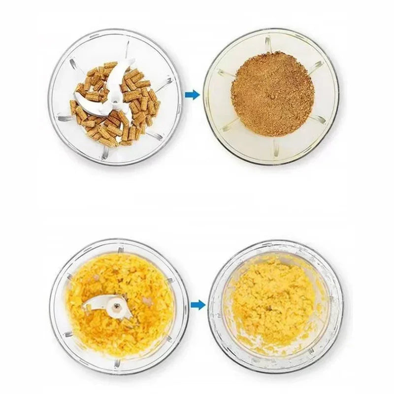 Mingle Moa - Food Shredder Processor Mini Manual Rope Garlic Cutter Meat Mincer Vegetable Onion Cutter Garlic Masher Kitchen Tools Portable