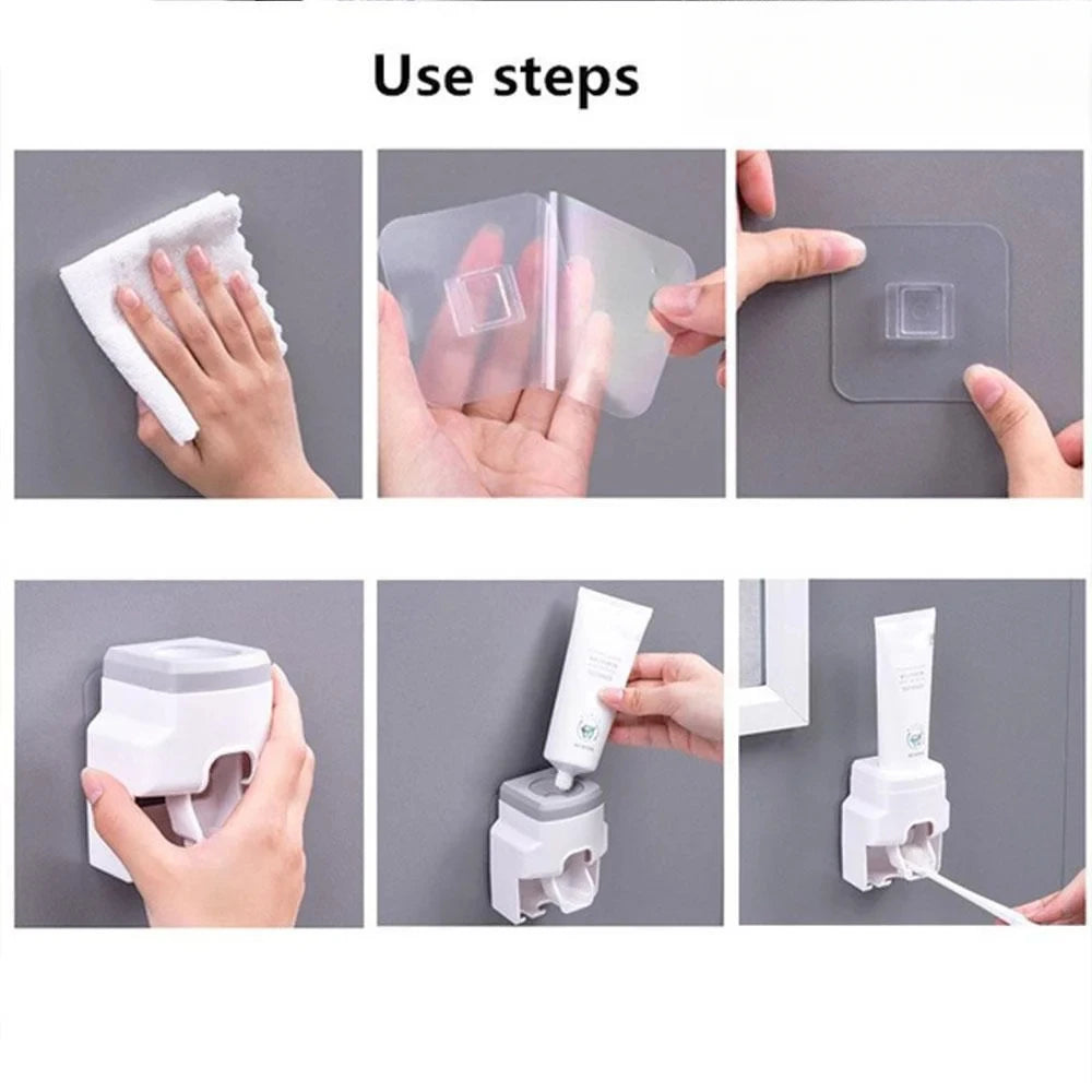 Mingel Moa - Wall Mount Automatic Toothpaste Dispenser Bathroom Supplies Toothpaste Squeezer Toothbrush Holder toothpaste squeezer