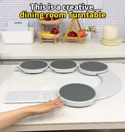 Mingle Moa - Kitchen Dining Table Turntable Kitchen Countertop Turntable 360 Degree Rotation Versatile Heat Resistant for Rectangular Table