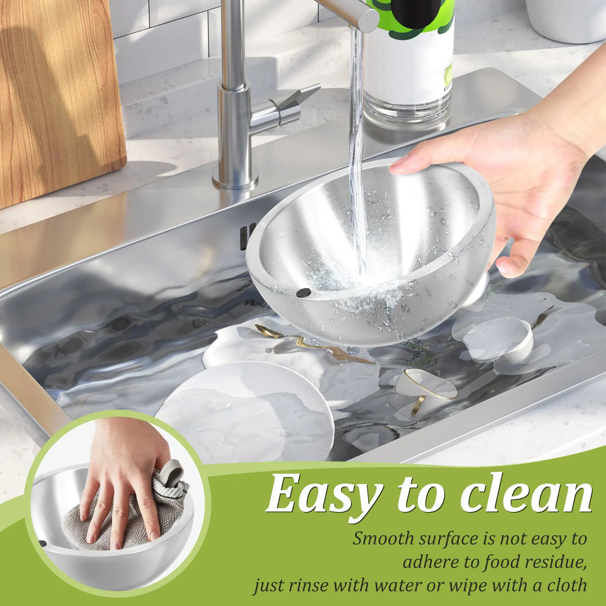 Mingle Moa Stainless Steel Dip Chiller Bowl Serving Bowls with Double Walled Ice Cavity Insulated Etch Resistant Robust Long Service Life